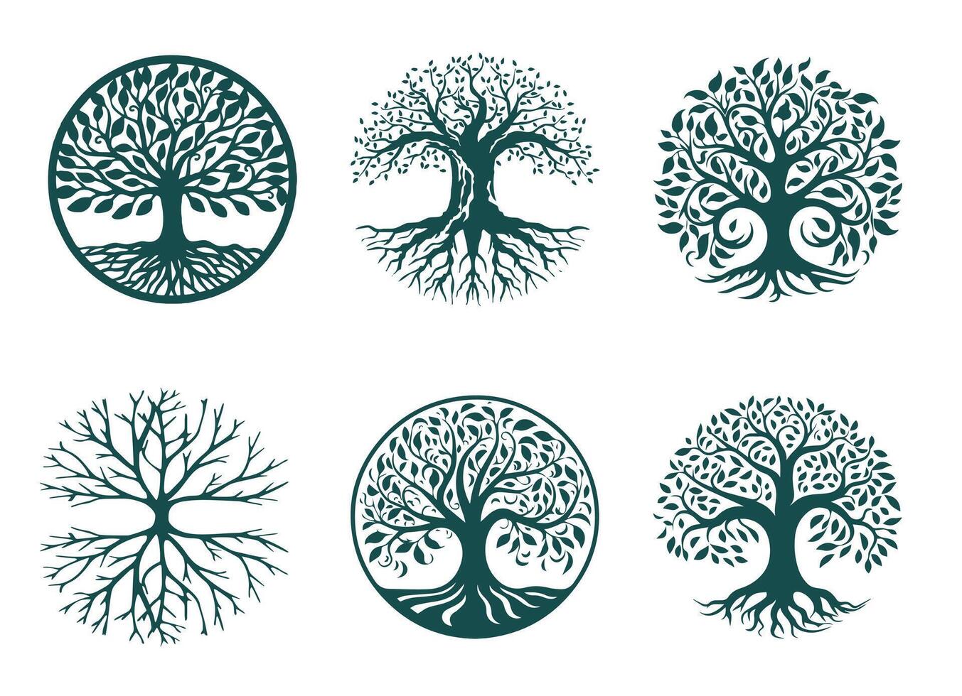 The symbol of the tree of life in a circle on a white background vector