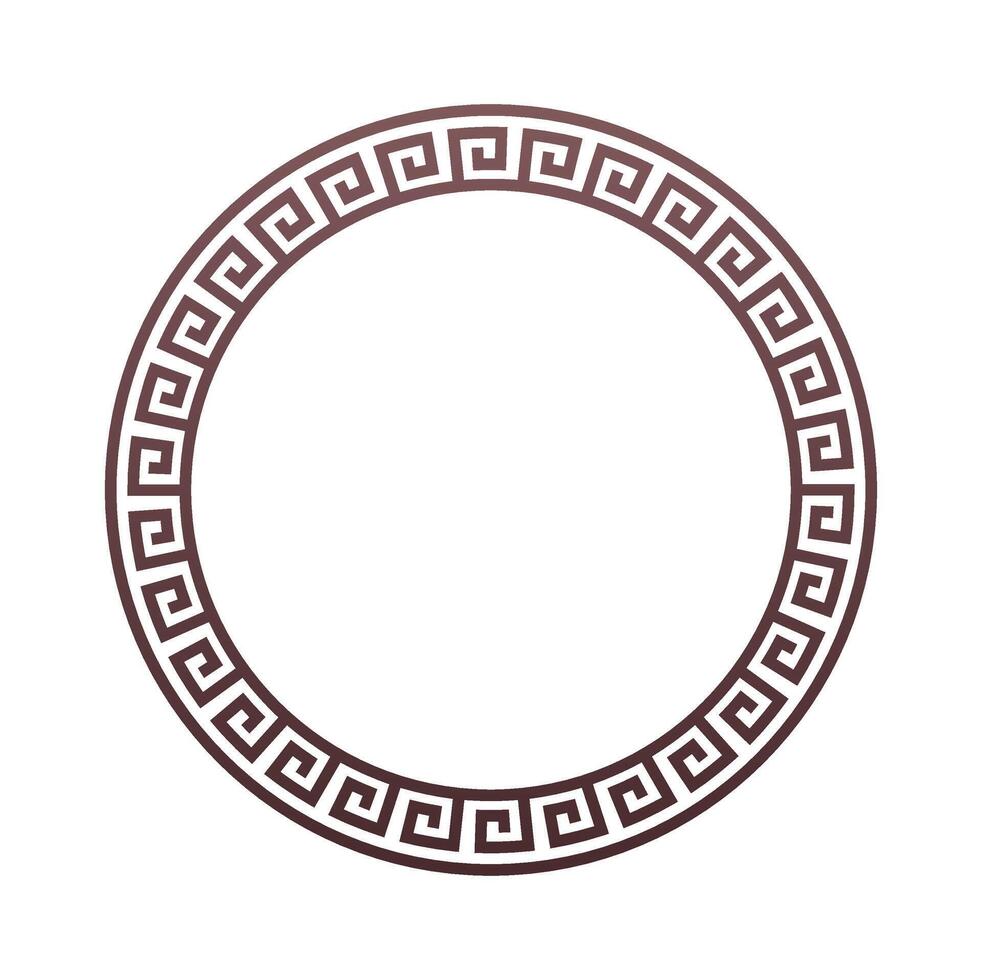 A circle with an ancient Greek ornament vector