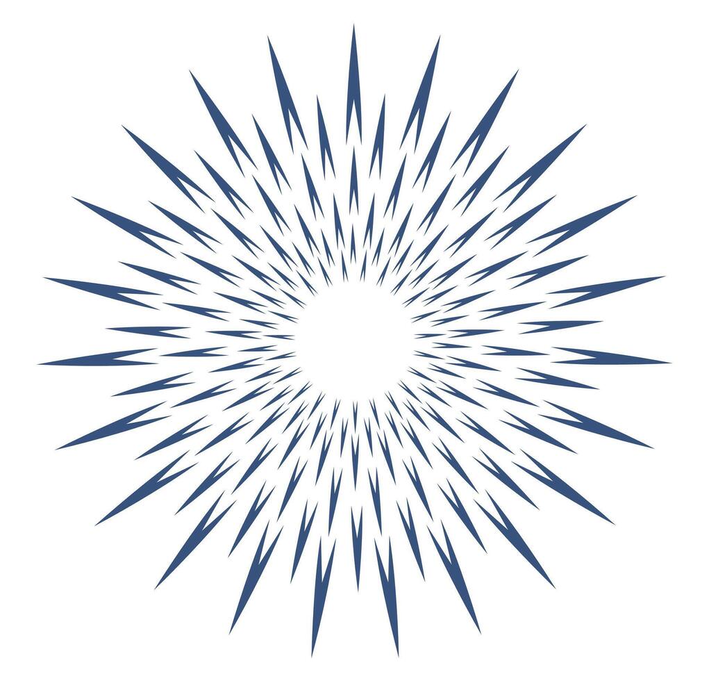 Spherical spiky image. Spiny circle vector