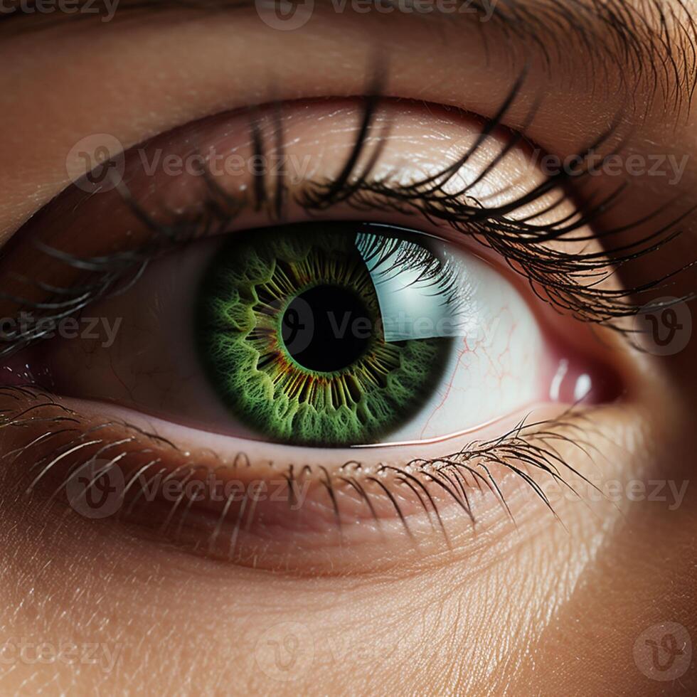 close up of a female eye photo