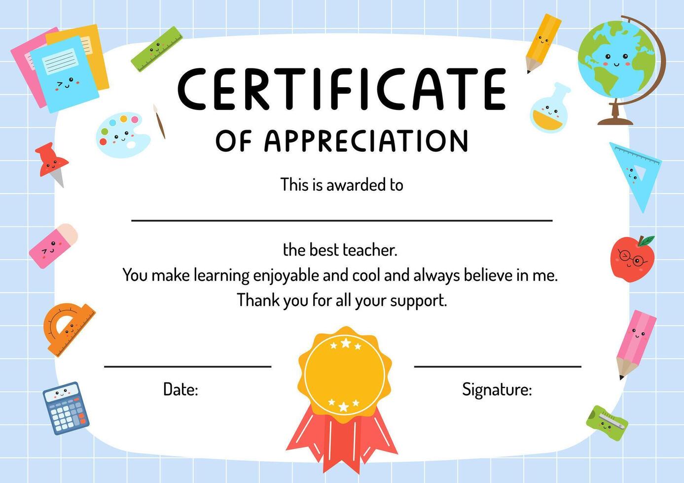 best teacher certificate vector art, icons, and graphics for free