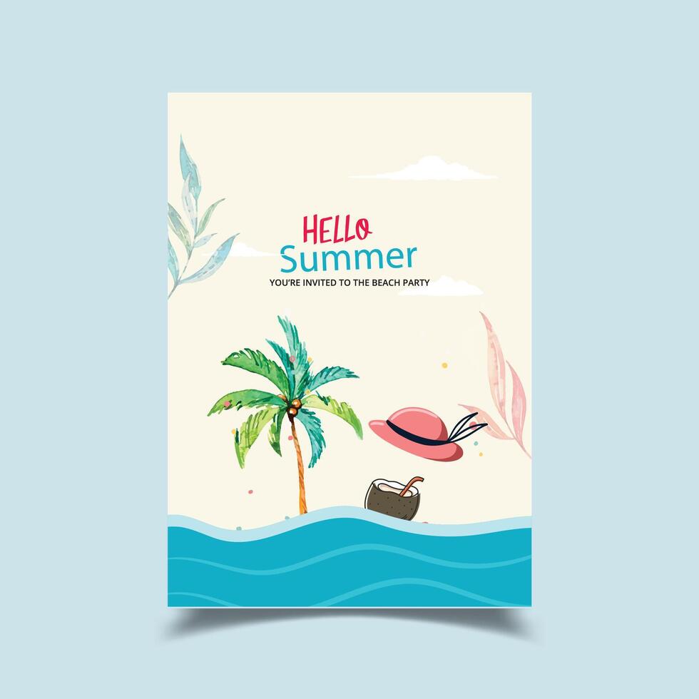 Summer Beach Camp Flyer Template vector