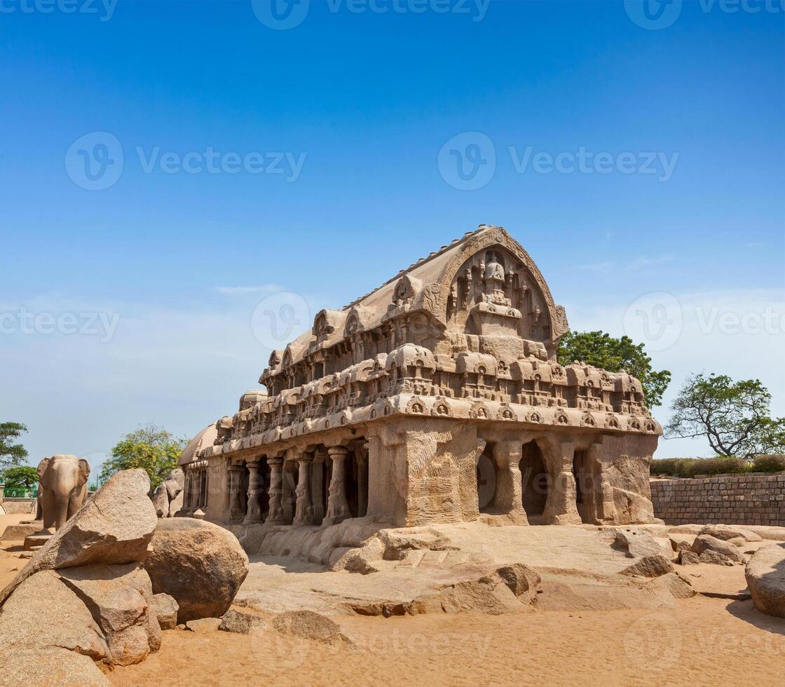 Five Rathas. Mahabalipuram, Tamil Nadu, South India photo