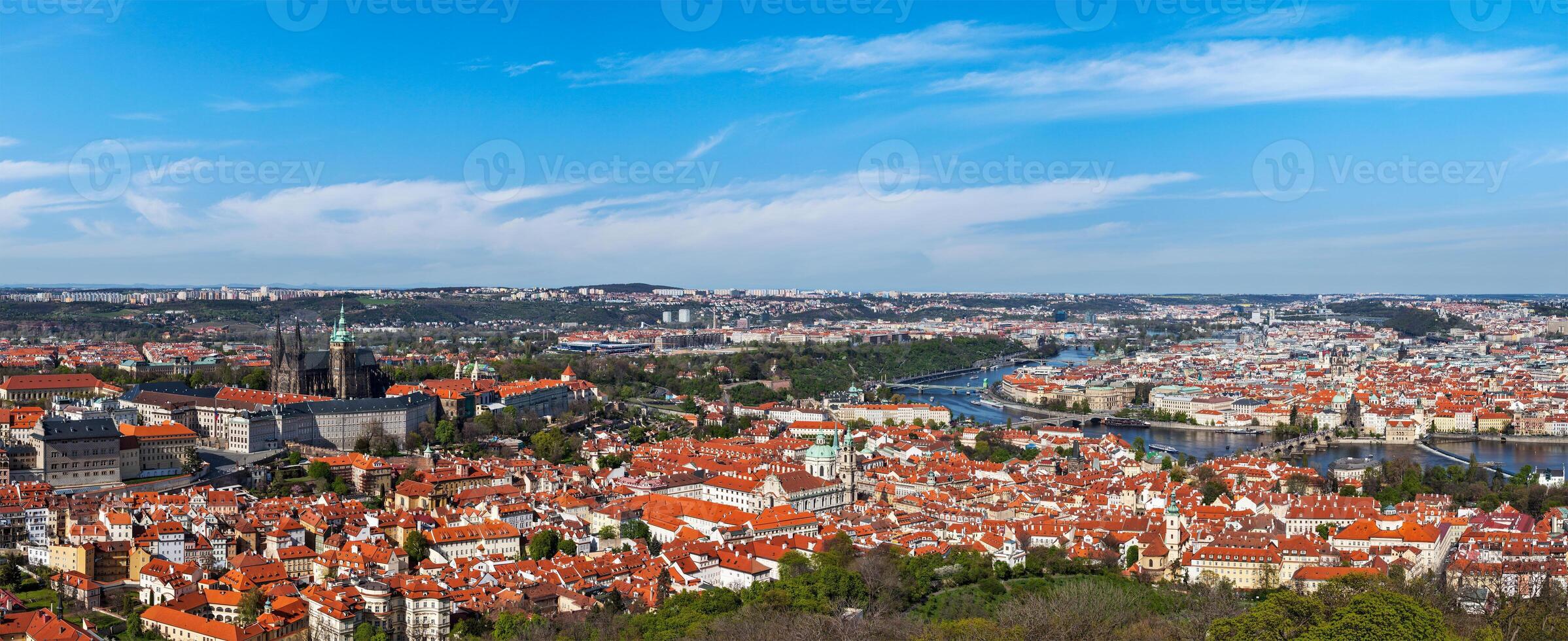 Panoramic view of Prague from Prague Castle photo