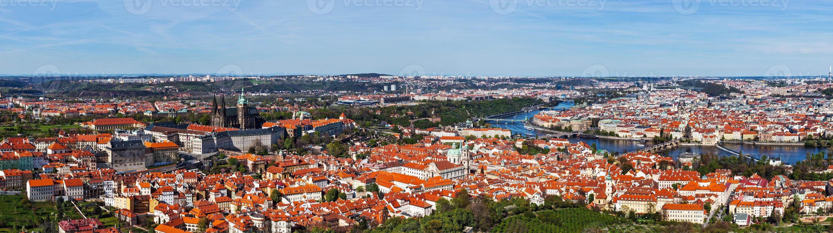 Aerial view of Hradchany the Saint Vitus St. Vitt's Cathedral photo