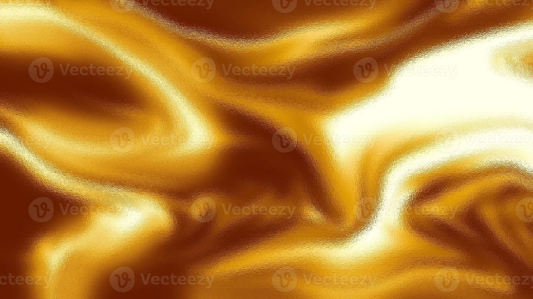 Abstract illustration featuring a fluid, wavy pattern in rich golden hues. The design mimics the appearance of swirling liquid or metallic foil textures, creating a sense of depth and movement. photo