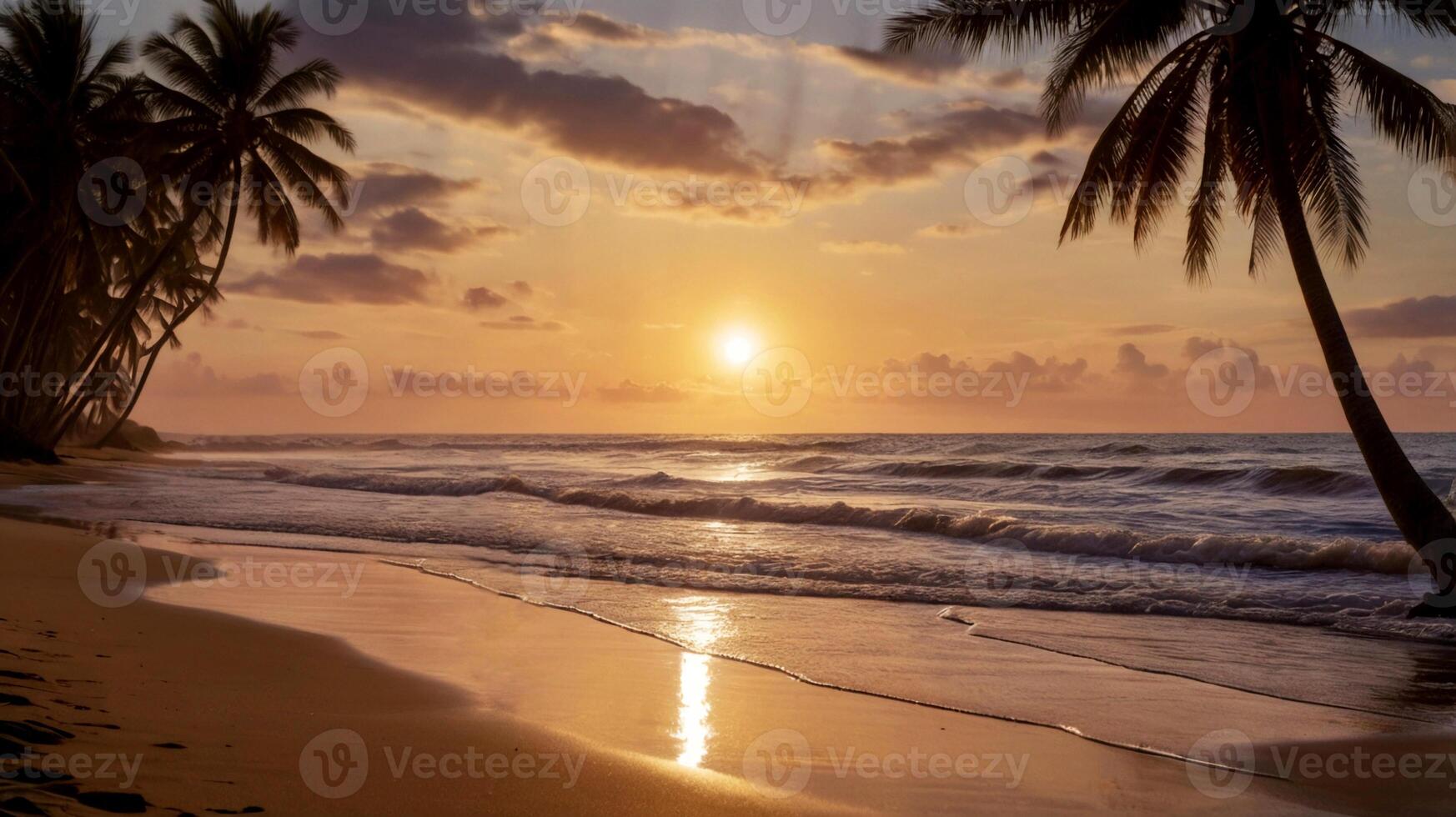 Sunset at the beach photo