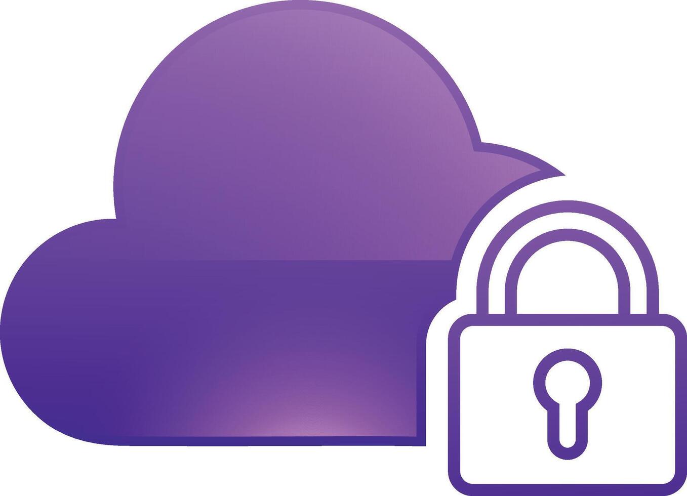 Cloud security icon. Data cloud with lock icon illustration. Internet storage security concept vector