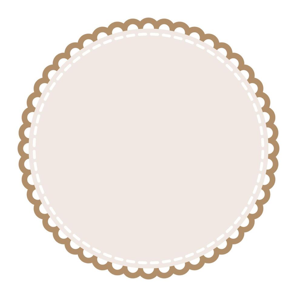 Subtle and Sophisticated Circular Blank Light Brown Sticker Label Design Element vector
