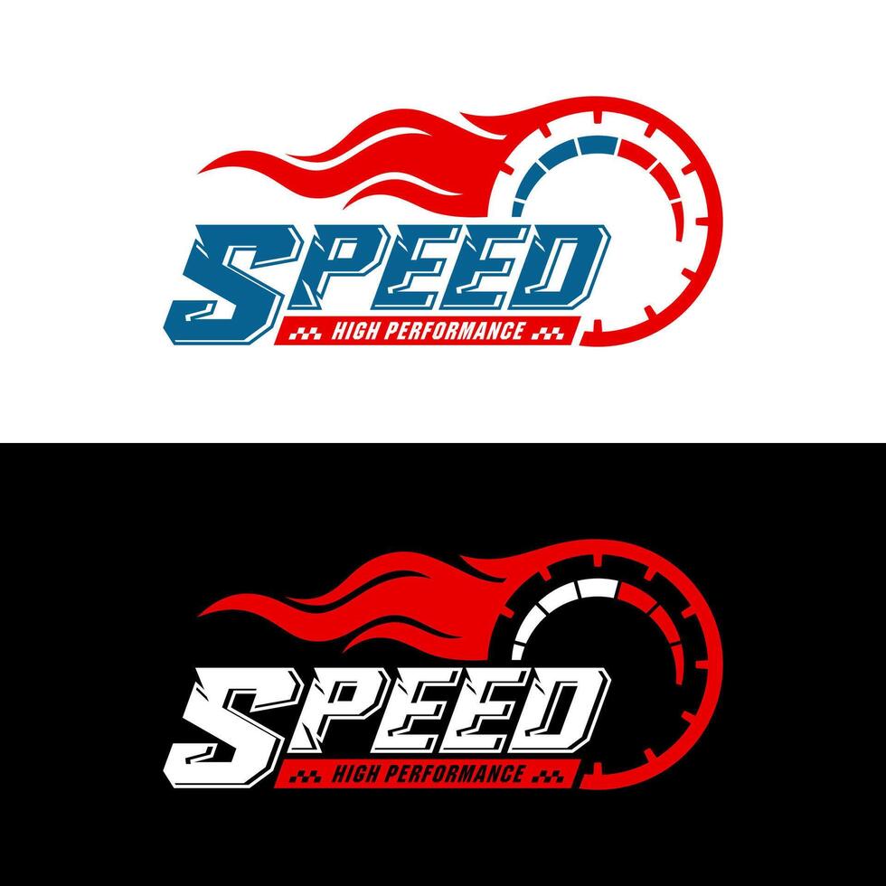Speed high performance logo design collection vector
