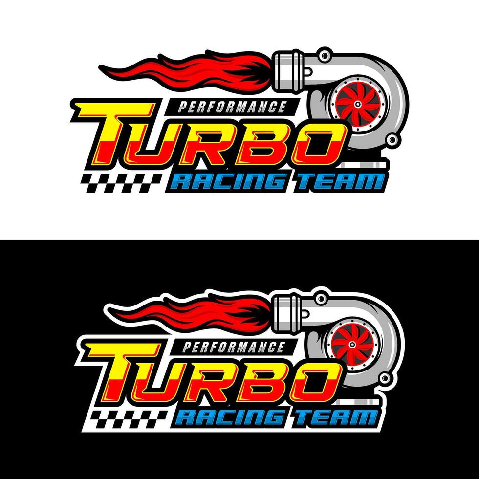 Turbo racing team performance logo design vector