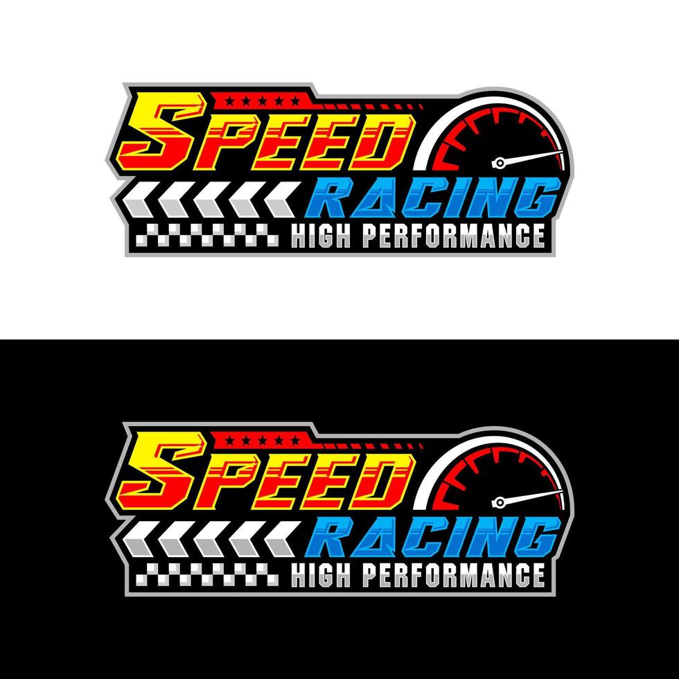 Speed racing high performance logo design collection vector