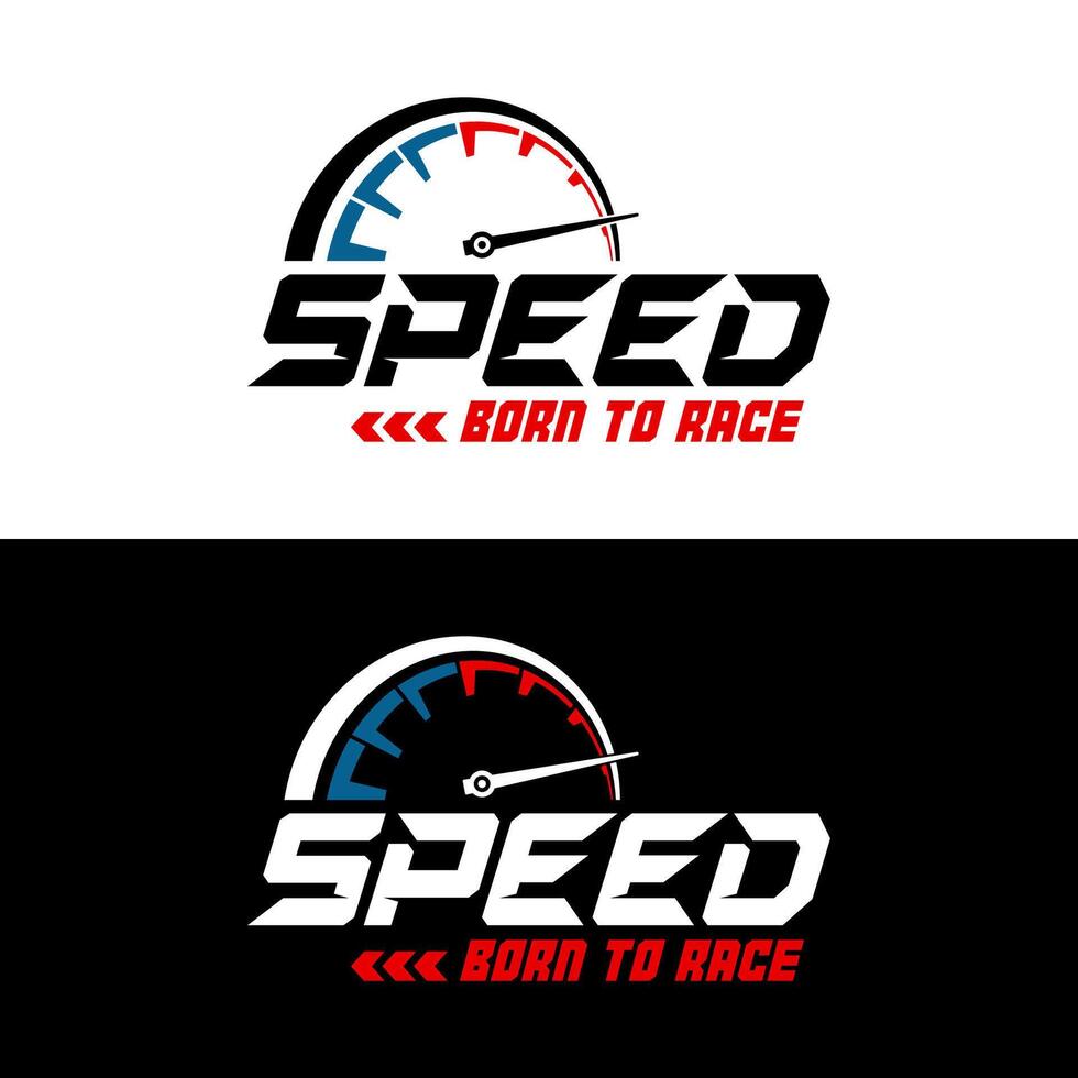 Speed born to race logo design vector