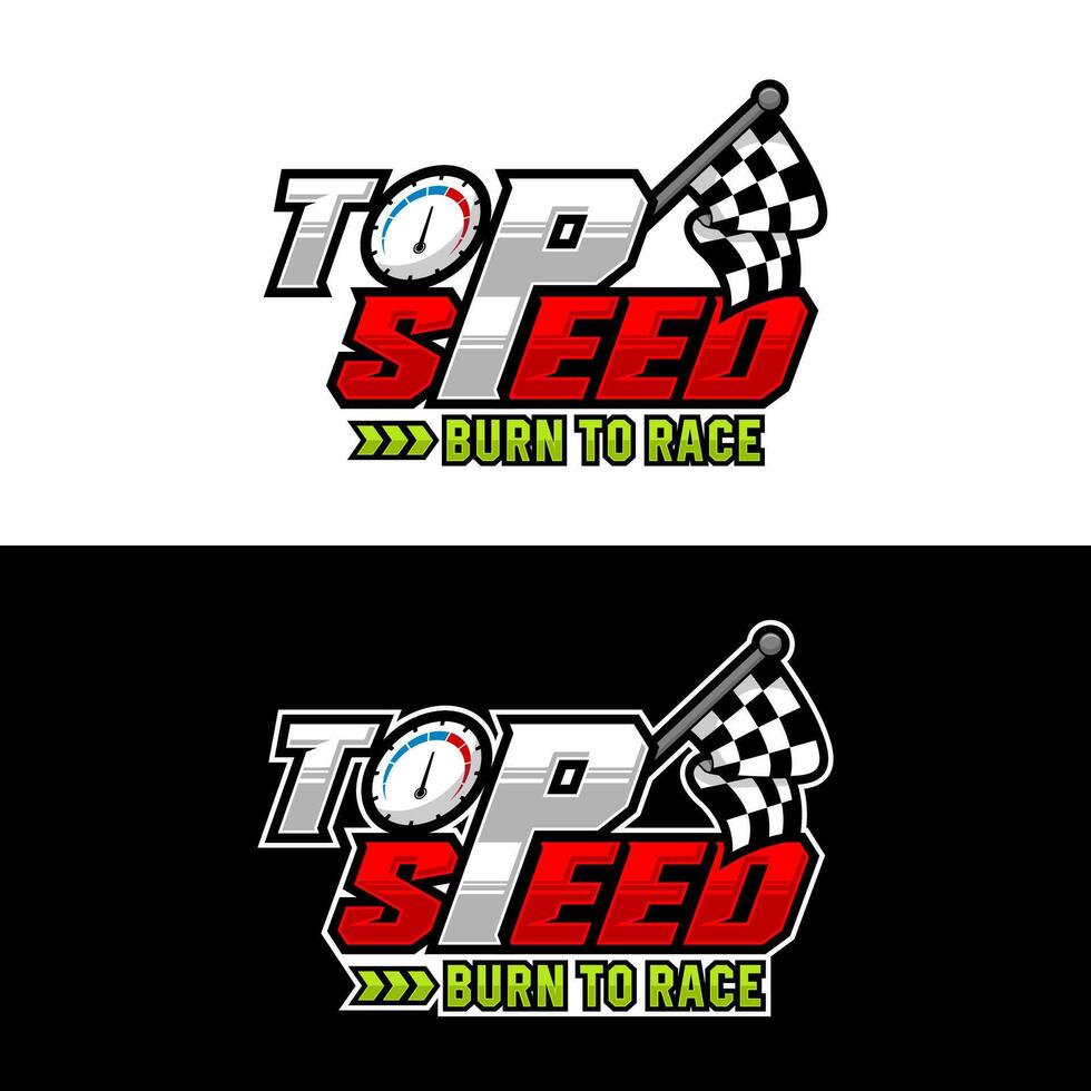 Top speed burn to race logo design collection vector