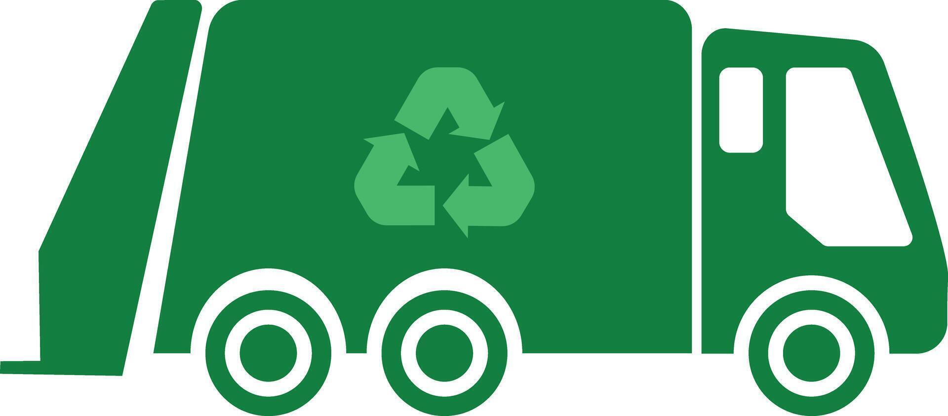 Garbage truck icon. Garbage car recycle sign. Recycle truck symbol. flat style. vector
