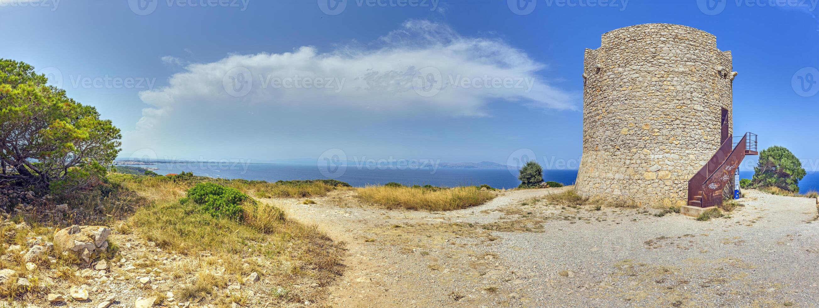 Panoramic picture of the bay and the beach of the Catalan seaside resort of Montgo photo