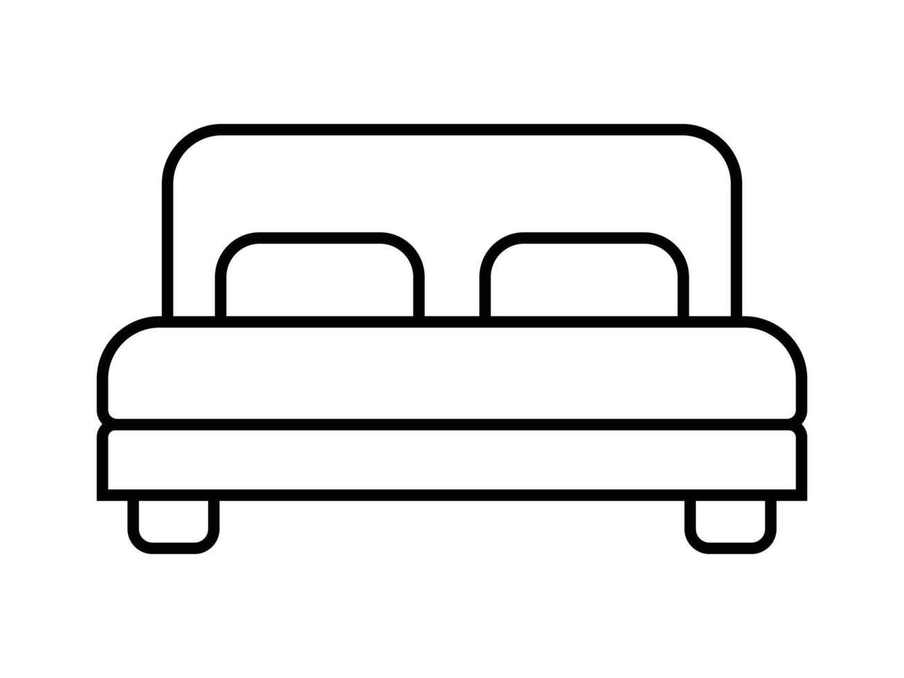 double bed icon vector