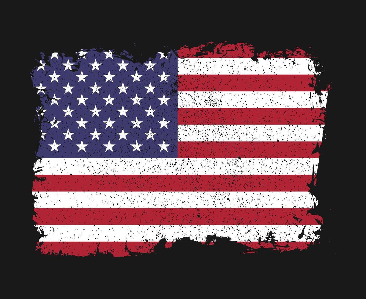 american flag grunge vector
