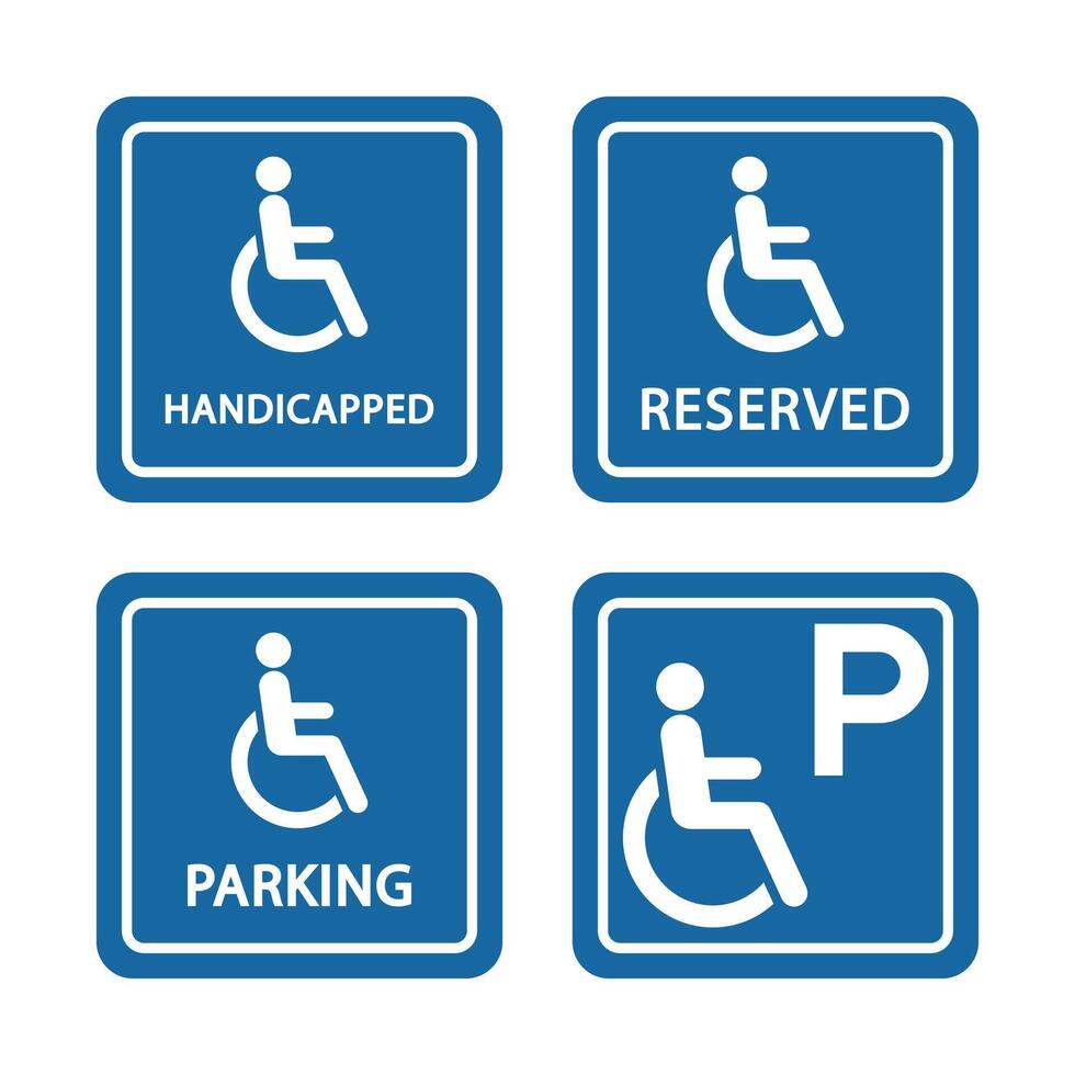 disabled sign collection parking reserved.eps vector