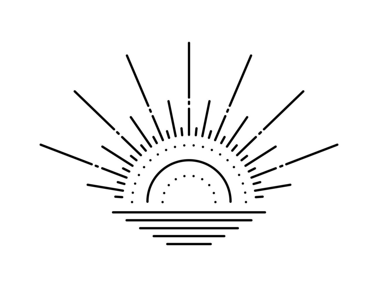 sun line art design vector