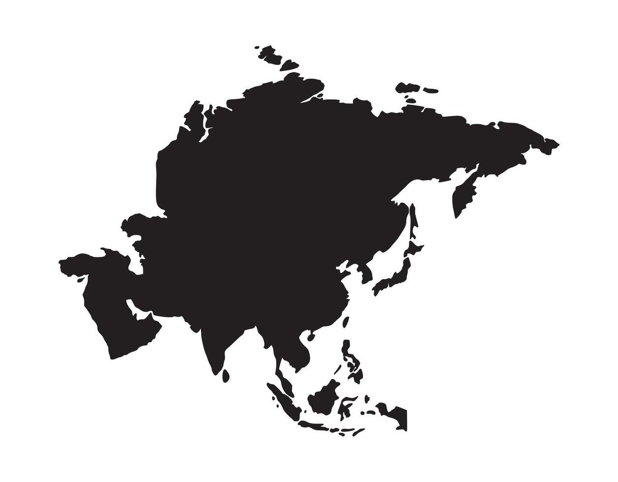 map asia black and white vector
