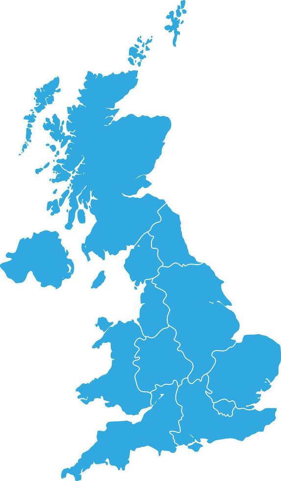 map united kingdom blue vector
