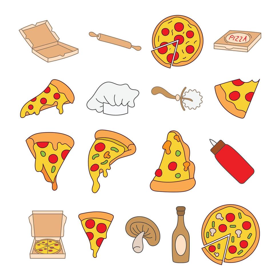 pizza drawing simple vector
