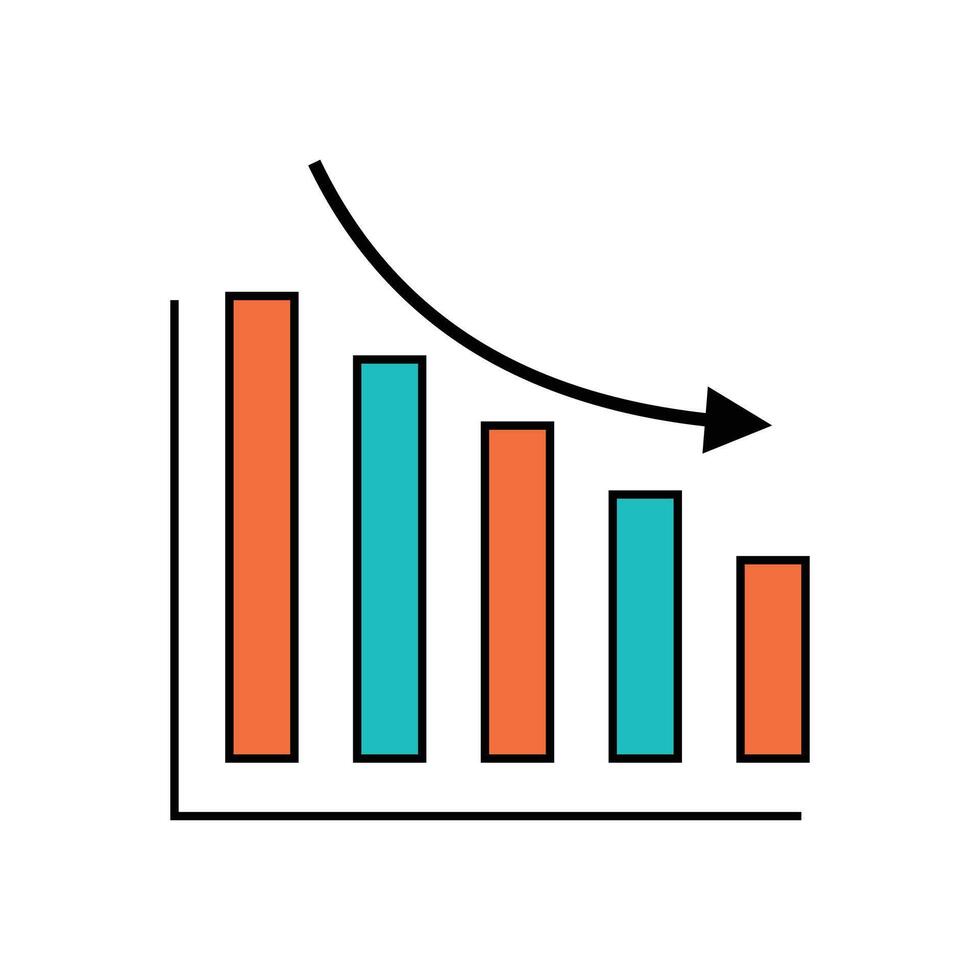 finance graphic design down vector