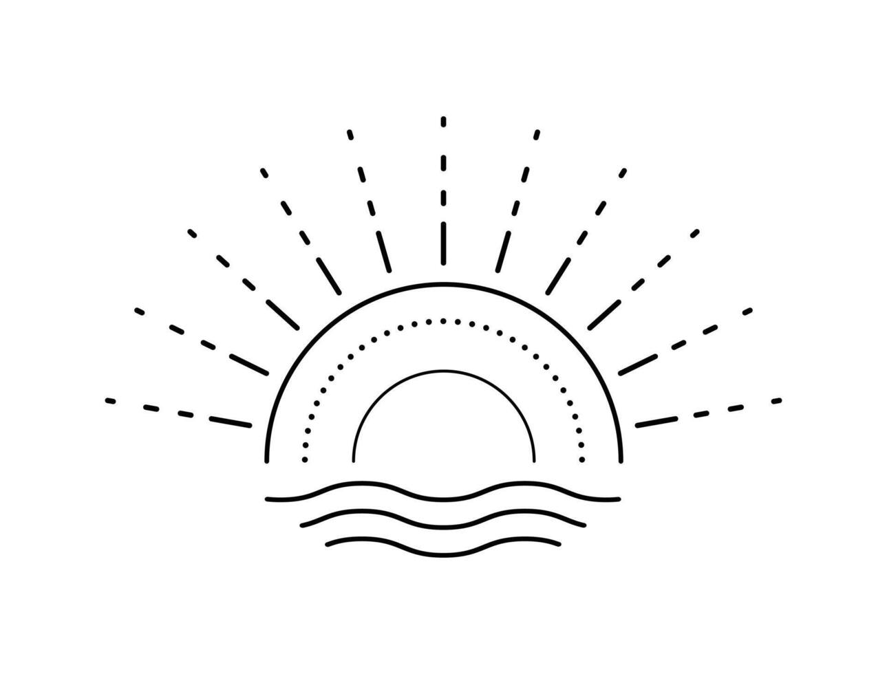 sun line art design vector