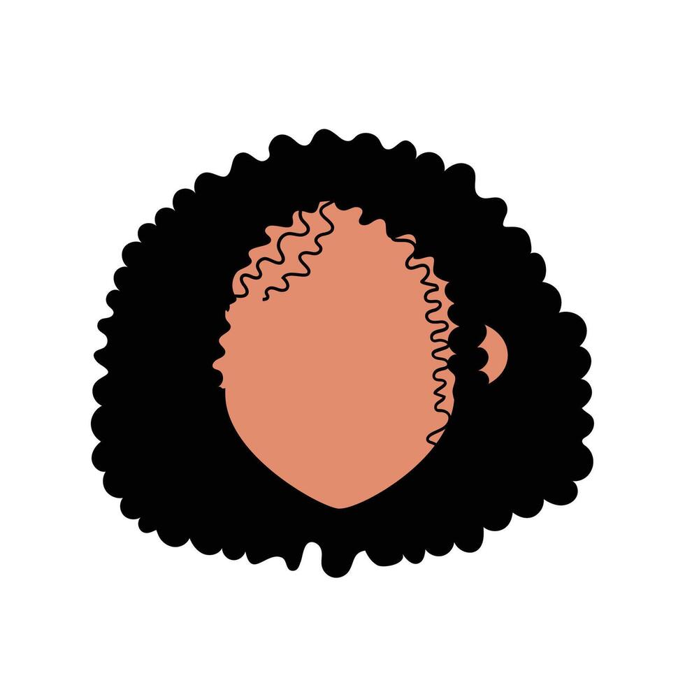 kinky curly hair style illustration vector