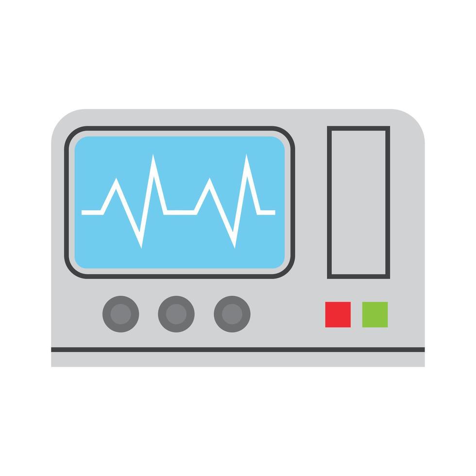 illustration of a electrocardiogram monitor with a heartbeat graph vector