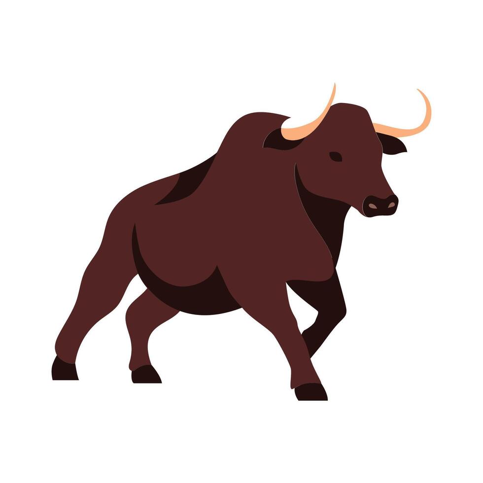 illustration of a bull with horns vector
