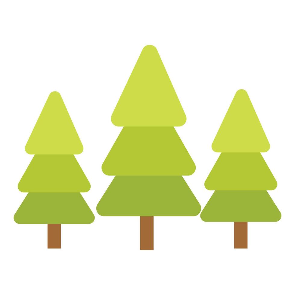 Pine tree forest icon. Set of christmas trees illustration vector
