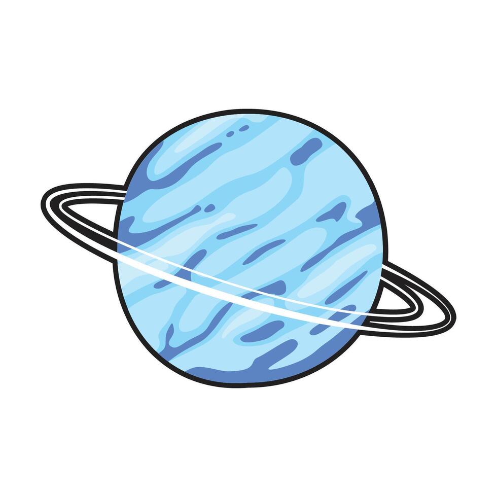 blue neptune planet flat illustration vector