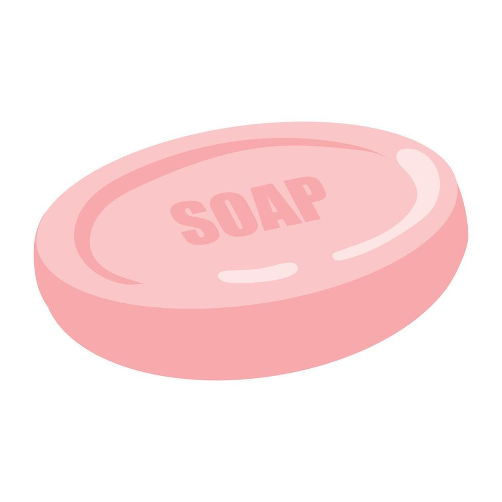 pink soap flat illustration vector
