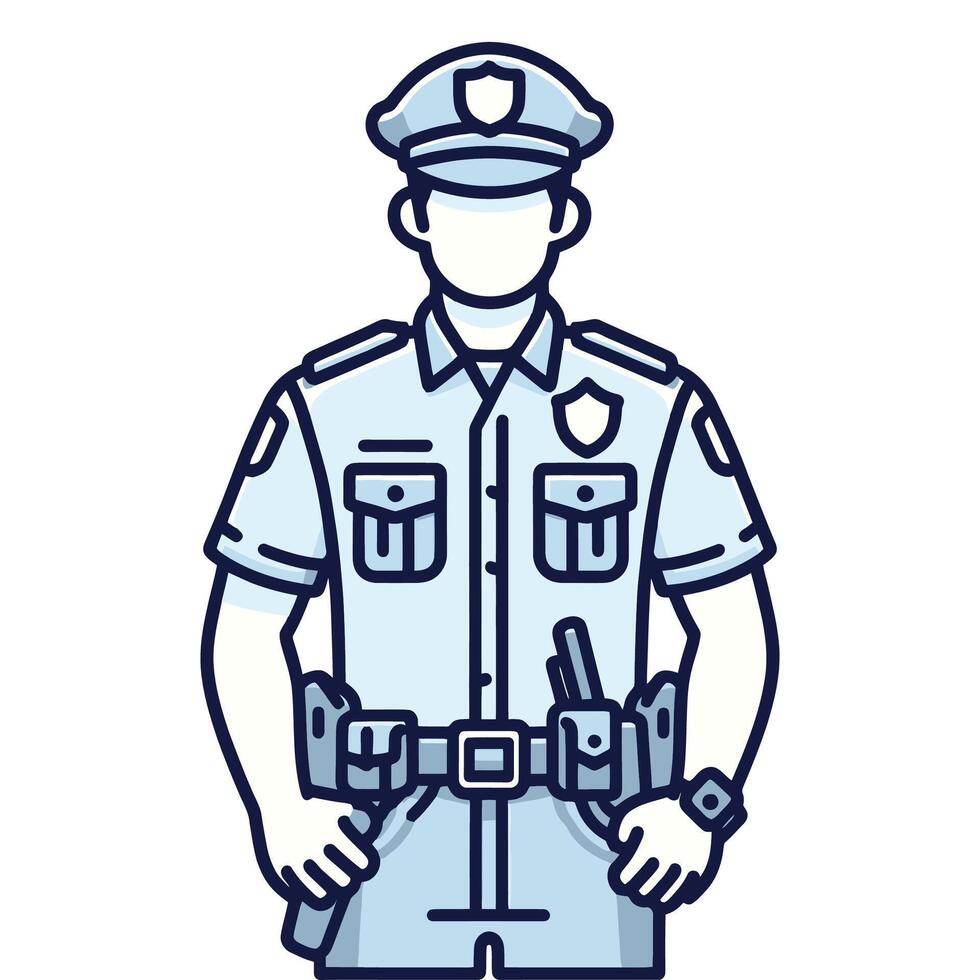 police officer in uniform illustration vector