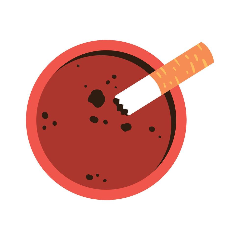 cigarette in ashtray flat illustration vector
