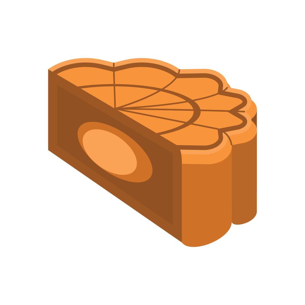 half mooncake illustration vector
