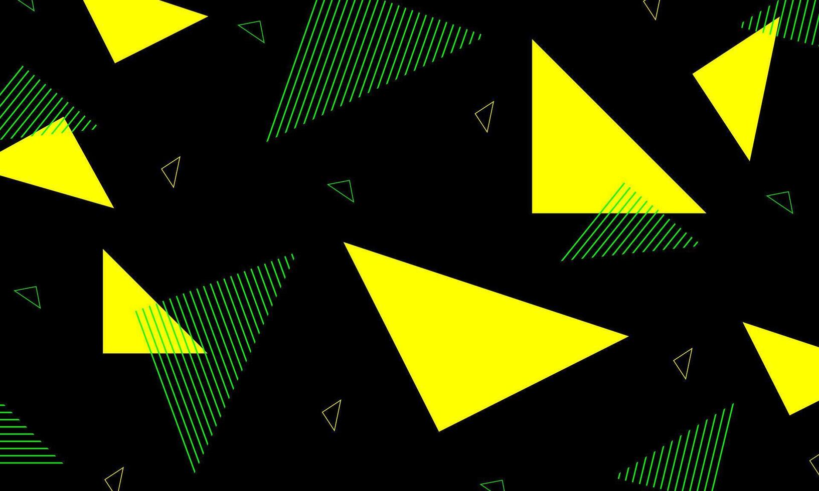 abstract black background with green yellow triangle vector