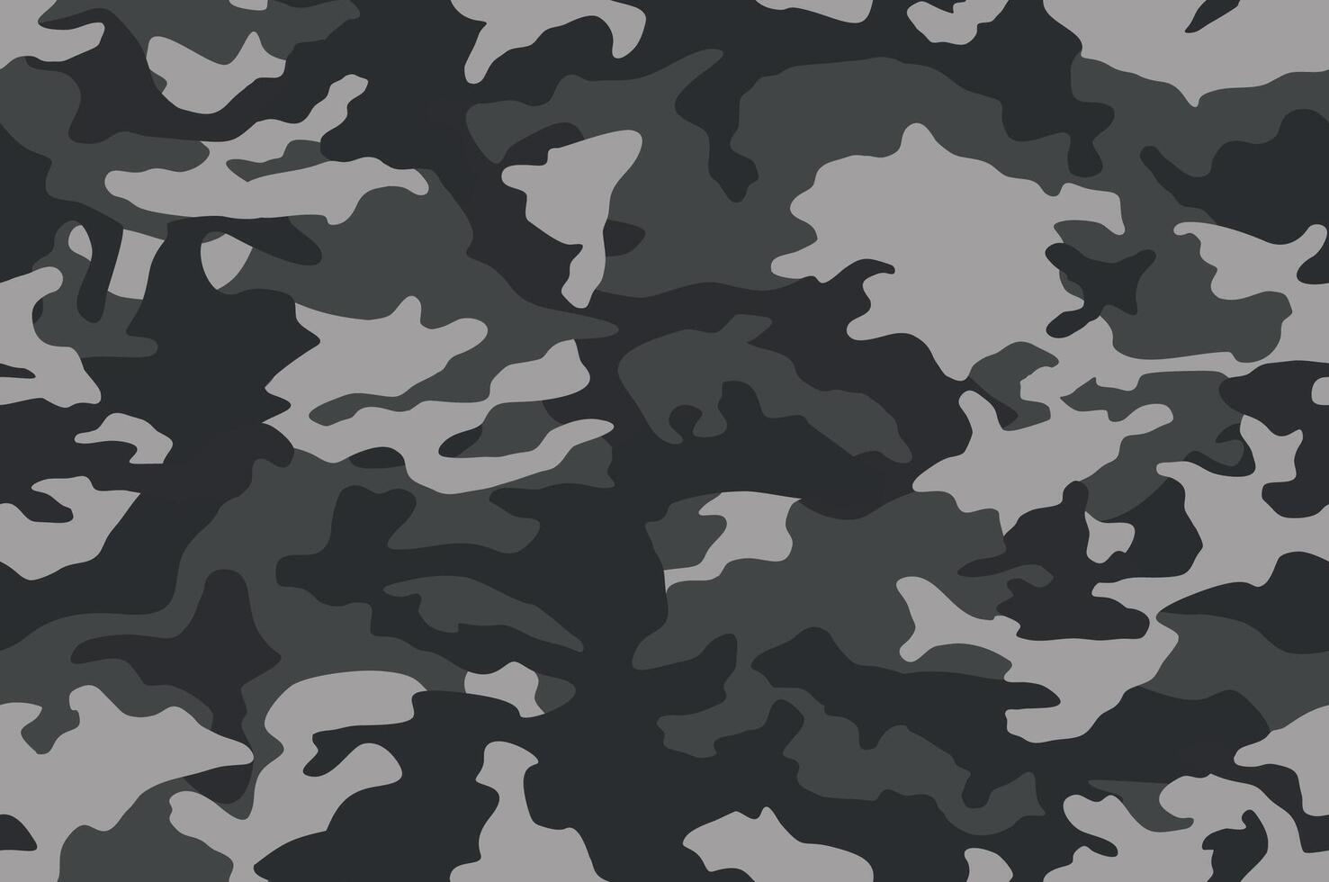Camouflage pattern background seamless splashes masking camo repeat print. Grey black and white. vector