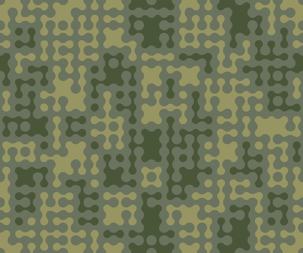 Green khaki seamless camouflage pattern. Army background, military camo clothing style, printing on fabric texture vector
