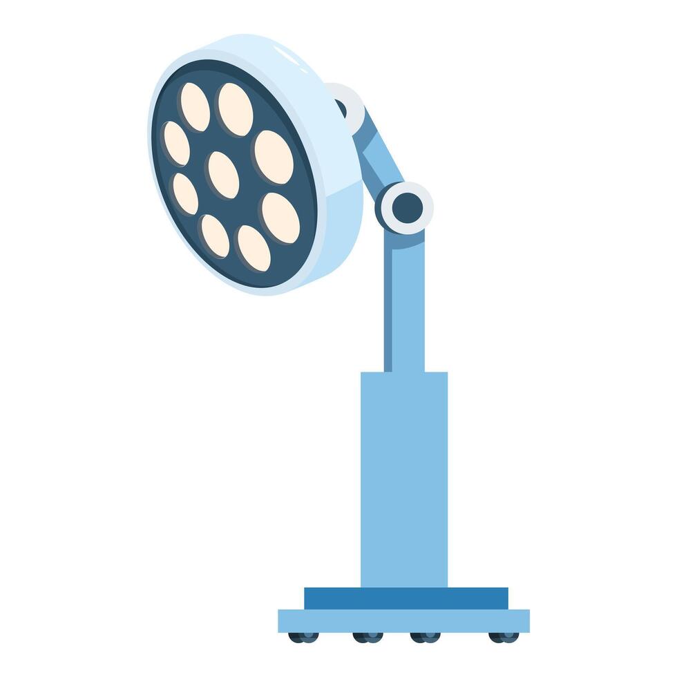 Surgical lamp standing upright providing light for medical procedure vector
