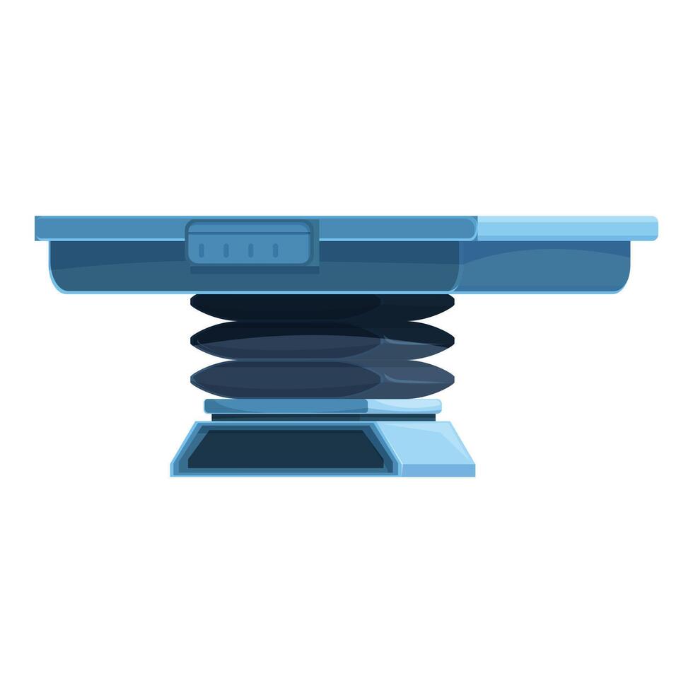 Modern adjustable hydraulic operating table standing in clinic office vector