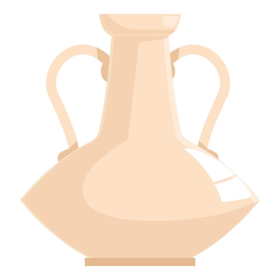 Ancient clay amphora standing on white background vector