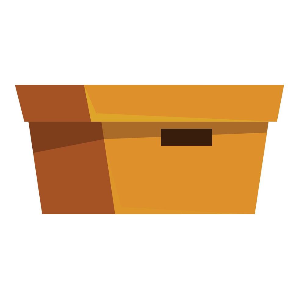 Closed cardboard box standing on white background vector
