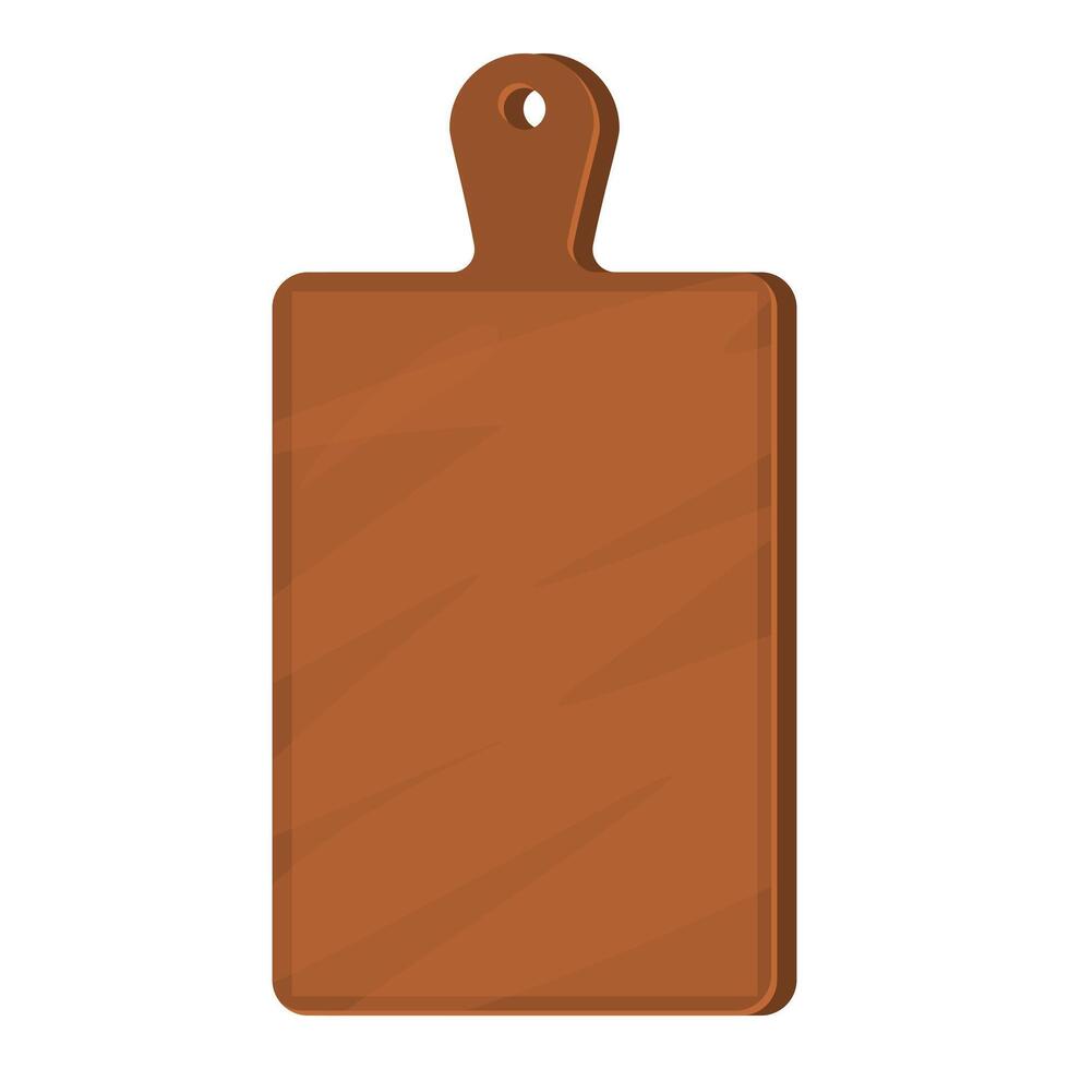 Empty brown wooden cutting board with handle vector