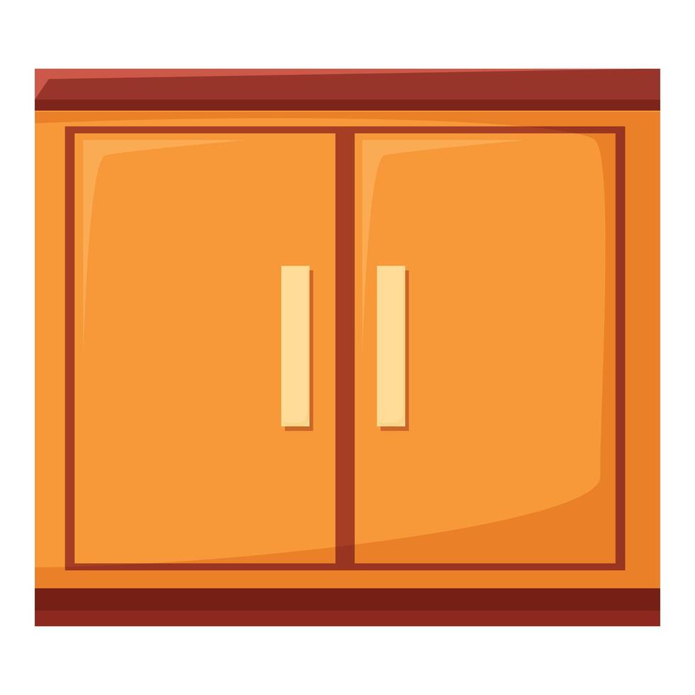 Wooden cabinet with two doors standing on the floor vector