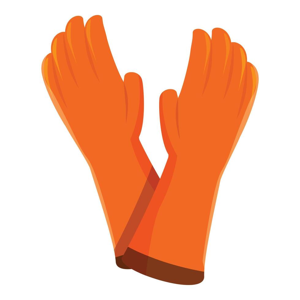 Orange rubber gloves providing safety and protection vector