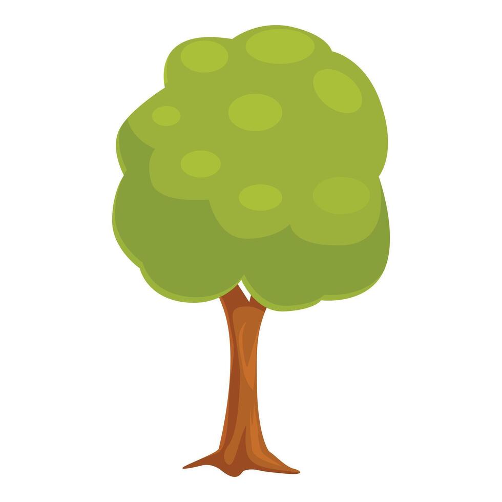 Cartoon tree standing tall with lush green foliage vector