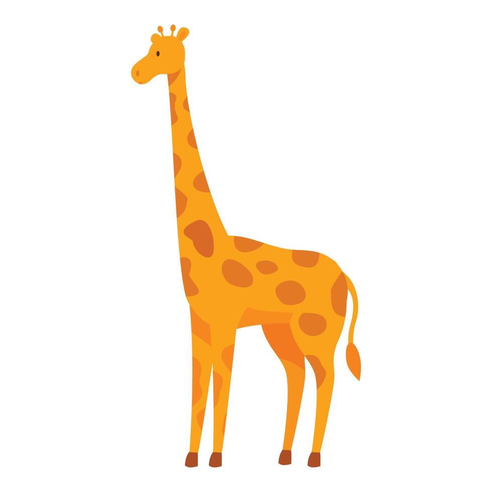 Cute cartoon giraffe standing on white background vector